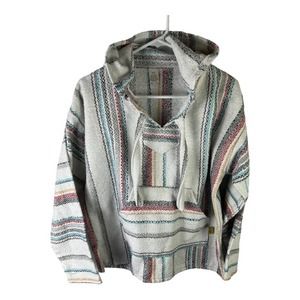 Molina Made in Mexico Baja Hoodie Blanket Poncho Hooded Kangaroo Pocket sz S